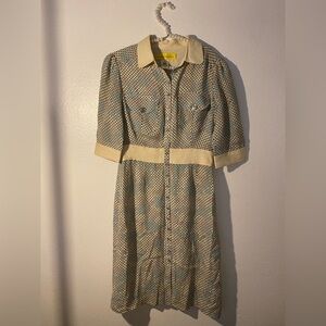 Catherine Malandrino silk shirt dress with a multicolor polka dot pattern sz 4